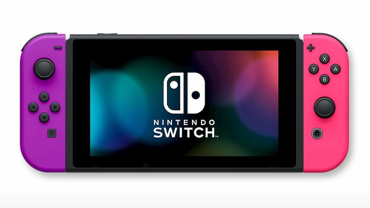 『Nintendo Switch』(Joy-Con(L)ネオンパープル/(R)ネオンピンク＋ストラップ ブラック2本)