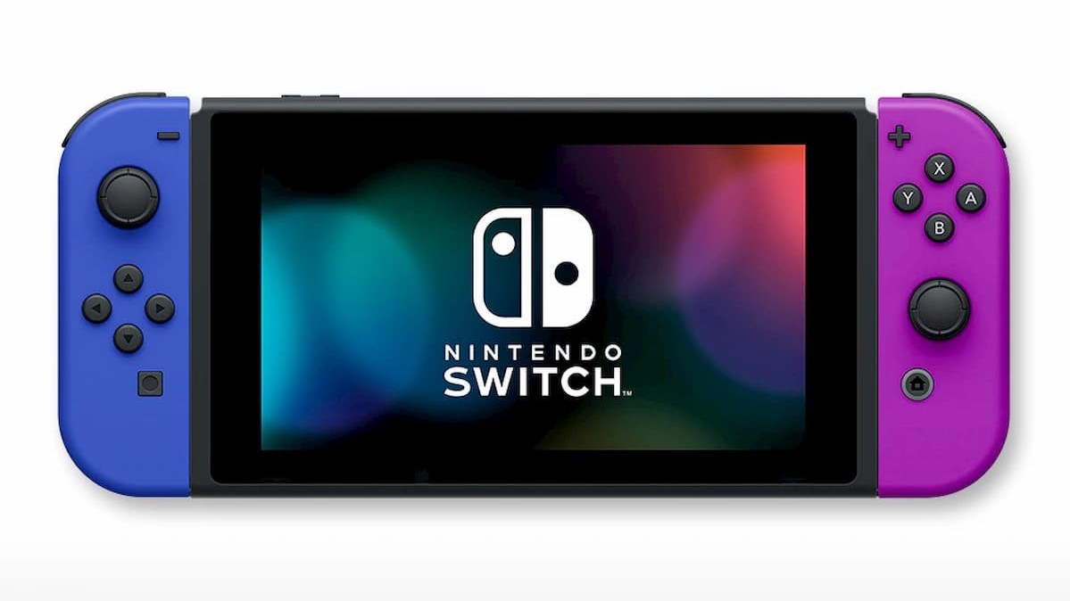 「Nintendo Switch」(Joy-Con (L) Blue / (R) Neon Purple + Strap Black 2)